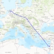 We vlogen 850 km/u op 11 km. hoogte.