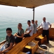 In de boot van David op het meer van Galilea.